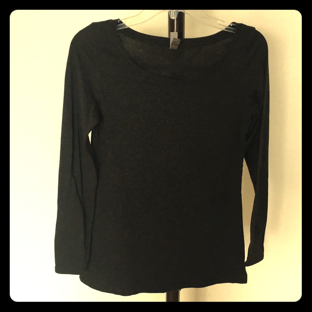 Swoop neck long sleeve (Dark Gray)